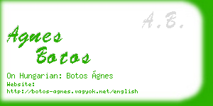agnes botos business card